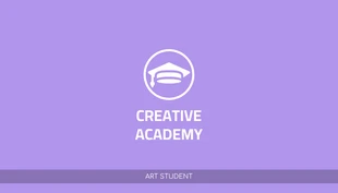 Free  Template: Biglietto da visita semplice studente creativo lilla