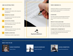 Blue And Yellow Professional Legal Tri-fold Brochure - Página 2