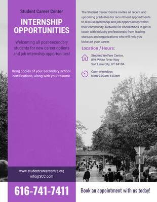 premium  Template: Purple Internship Opportunity Flyer