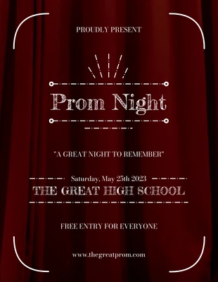 Free  Template: Red Modern Prom Night Flyer