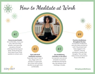 premium  Template: Póster Meditación en el lugar de trabajo para la atención plena y la salud mental