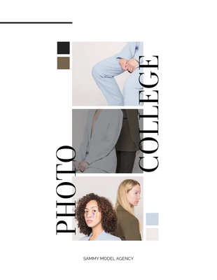 Free  Template: Elegantes Foto-College Schwarze Mood Boards