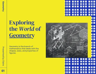 Free  Template: Cores brilhantes Aula de geometria Apresentação de matemática
