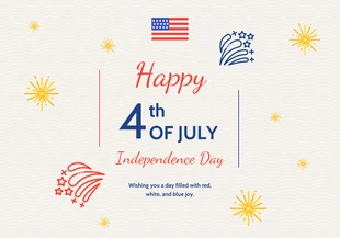 Free  Template: بطاقة عيد استقلال الرابع من تموز (يوليو) البيضاء