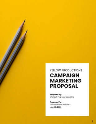 Free  Template: Campaña amarilla Propuesta de marketing