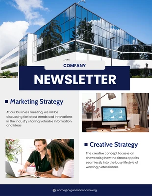 Free  Template: Blue Simple Business Newsletters