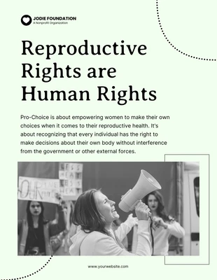 Free  Template: Light Green Pro Choice Right Poster Campaign