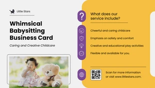 Whimsical Babysitting Business Card - صفحة 2
