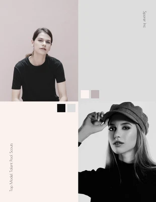 Free  Template: Grid Pastel and Grey Model Mood Boards