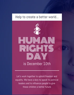 Free  Template: Postagem do Pinterest sobre Conscientização sobre os Direitos Humanos