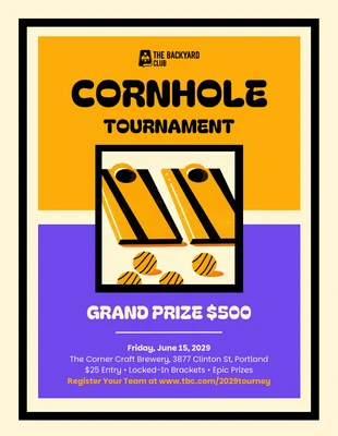 Free Template: Cornhole Tournament Flyer Template