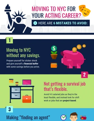 premium  Template: New York Acting Career Tips Infographic Template