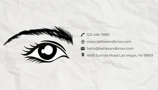 White Simple Texture Lash Business Card - Pagina 2