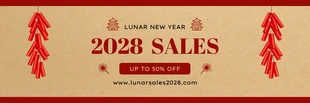 Free  Template: Banner de año nuevo lunar vintage clásico rojo y marrón