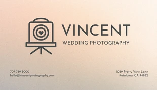 Wedding Event Photographer Business Card