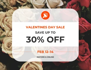 Free  Template: Flowers Valentines Sale Poster