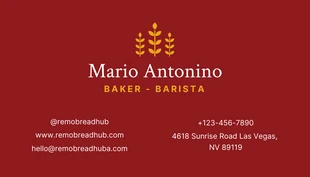 Red And Yellow Modern Bakery Business Card - صفحة 2