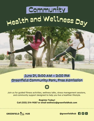 Free Template: Health And Wellness Flyer Template