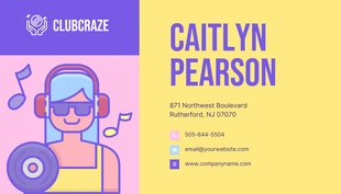 Free  Template: Colorful DJ Business Card