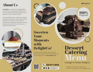 business  Template: Dessert Catering Menu Brochure