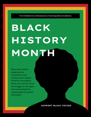 Free  Template: Campaña de carteles del Mes de la Historia Afroamericana