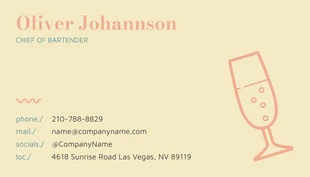 Vintage Teal and Cream Bartender Business Card - Pagina 2