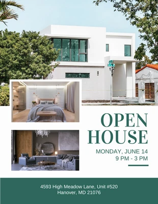 Free  Template: Light Green Minimalist Open House Flyer