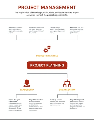 premium  Template: Simple Free Project Management Lifecycle Mind Map Template