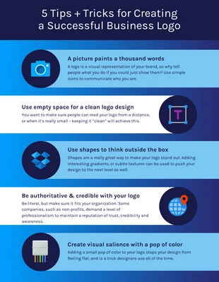 premium  Template: Gradient Blue Logo Tips Infographic