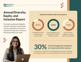 Free  Template: Yearly Diversity and Inclusion HR Report