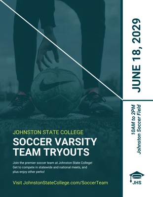 premium  Template: College Soccer Sports Recruitment Event Flyer
