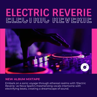 Free  Template: Couverture de l'album de mixtape moderne violet foncé et rose