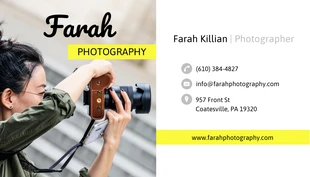 Lemon Yellow Photographer Business Card