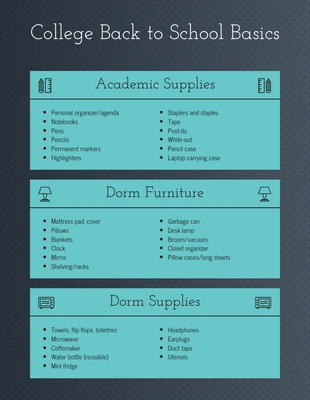 Free  Template: Dark Simple School Shopping List