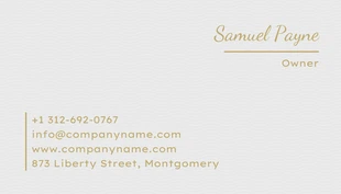 Grey And Gold Aesthetic Minimalist Tattoo Business Card - Seite 2