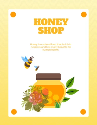 Free  Template: ملصق بسيط إنتاج العسل قالب المنتجات الحلوة