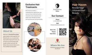 Free  Template: Hair Care Services Roll Fold Brochure