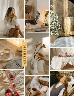 business  Template: Light Brown Modern Aesthetic Photo Collages