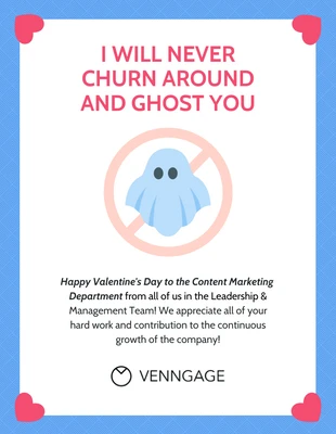 premium  Template: Humor Mitarbeiterbindung Content Marketing Valentinstagskarte