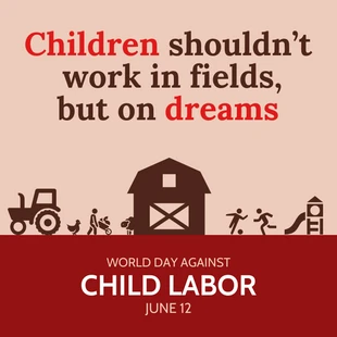 premium  Template: Vintage Child Labor Awareness Day Instagram Post