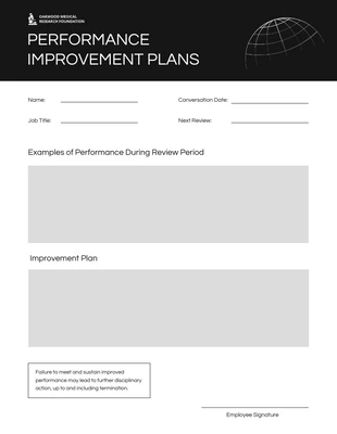 Simple Monochrome Performance Improvement Plan