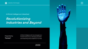business  Template: Blaugrüne minimalistische Präsentation sauberer Technologie