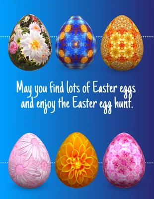 Free  Template: Tarjeta de Pascua con huevos de colores