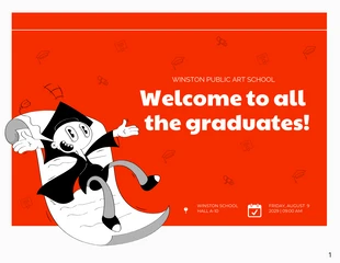 Free  Template: Red Illustration Graduation Ceremony Presentation