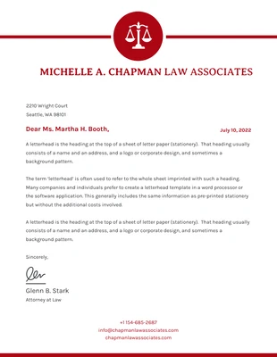 premium  Template: Red Law Firm Letterhead