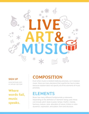 Free  Template: ملصق الفنون والموسيقى