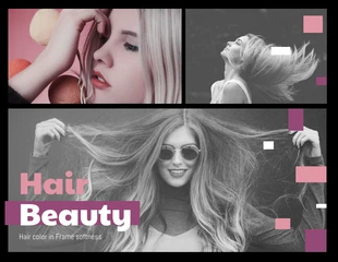 Free  Template: Collage de cabello simple púrpura oscuro y rosa