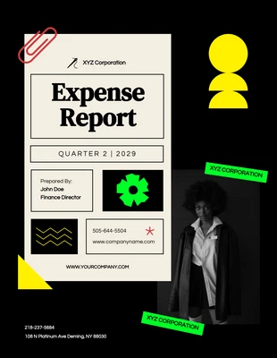 Free  Template: Colorful In Dark Expense Report