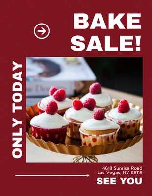 Free  Template: Red Simple Bake Sale Flyer