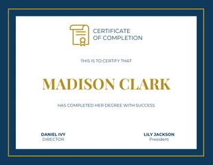 Elegant Certificate of Completion